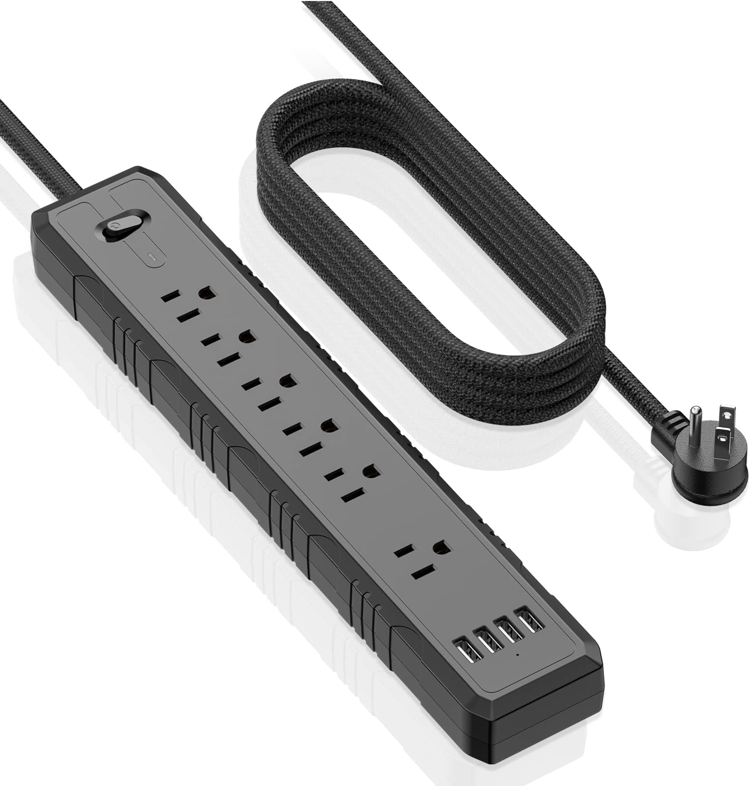 Power Bar, Power Strip Surge Protector with 6 Outlets & 4 USB Charging