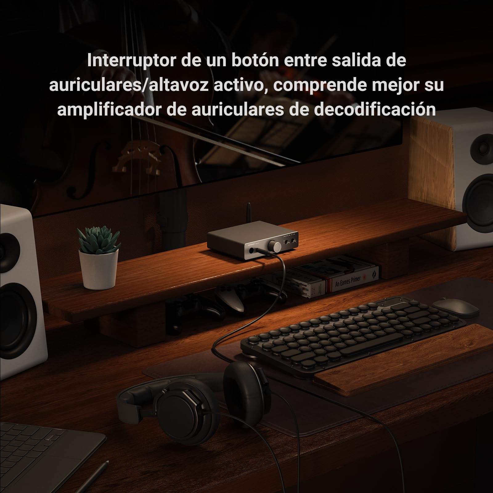 AIYIMA DAC A7 Amplificador de auriculares con decodificación Bluetooth 5.4 HiFi Salida dual para auriculares de 3,5mm +6,35 mm Convertidor DAC DA con ES9038Q2M, entrada USB/óptica/coaxial/BT