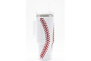 Baseball-Themed Rhinestone Tumbler: Sparkle with Every Sip!