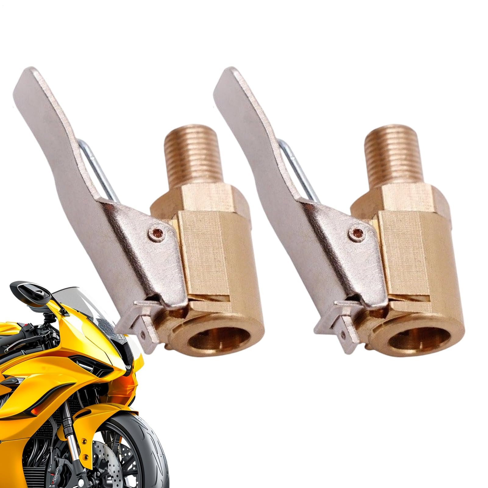 Muiltvoe Air Chuck Quick Connect, Heavy Duty Inflator Nozzle Adapter,Brass Locking Air Chuck Tire Inflator - for Car Truck SUV Motorcycle Bike Trailer RV