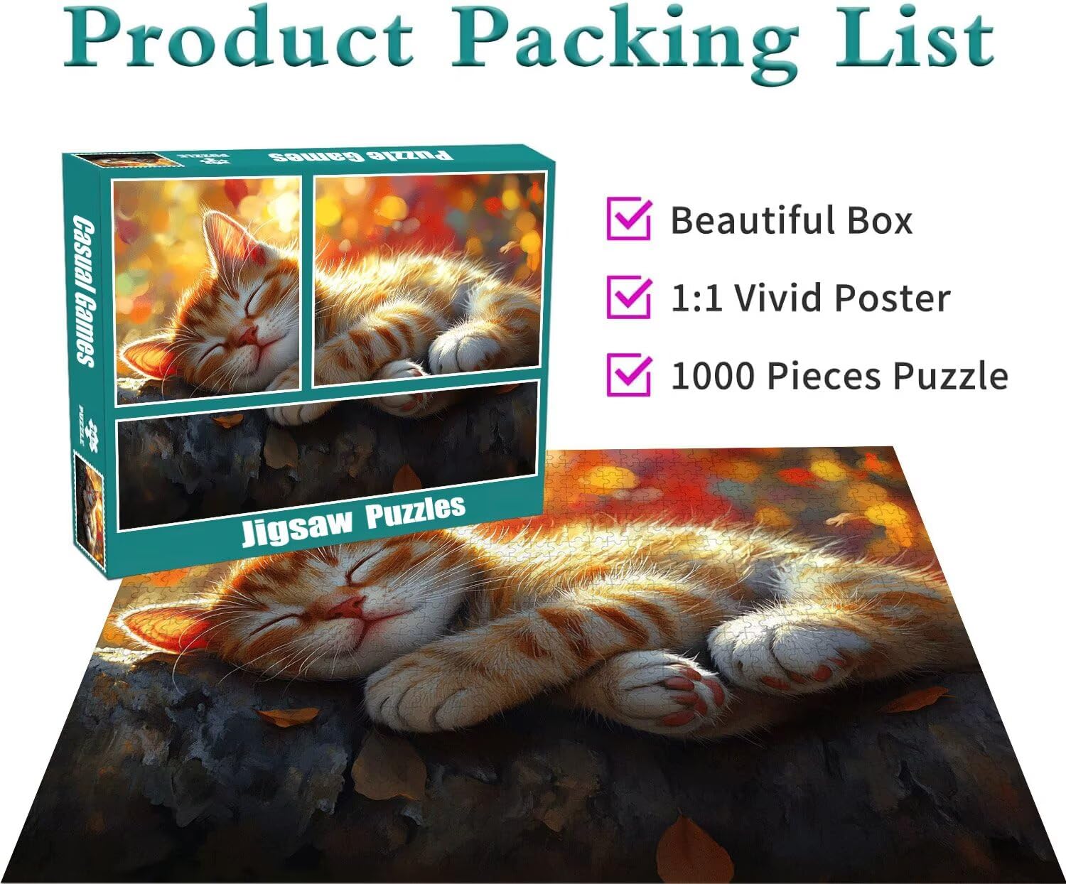 Puzzle Erwachsene 2000 Teile Katze Tier Educa Jigsaw für Kinder ab 8 Jahren Mädchen Jungen, Erwachsene Impossible Klassische Puzzles Schwer, Anspruchsvoll Spielspaß, Als Familienspiel 70x99cm t-652