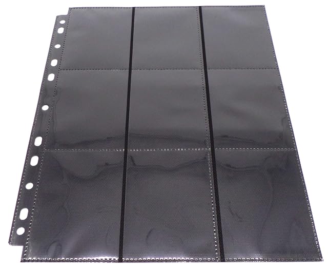 Foto 3 de 3 de docsmagic.de 50 18-Pocket Pages Black - Sideloading - 11 Holes - MTG PKM YGO - Pagina Negra