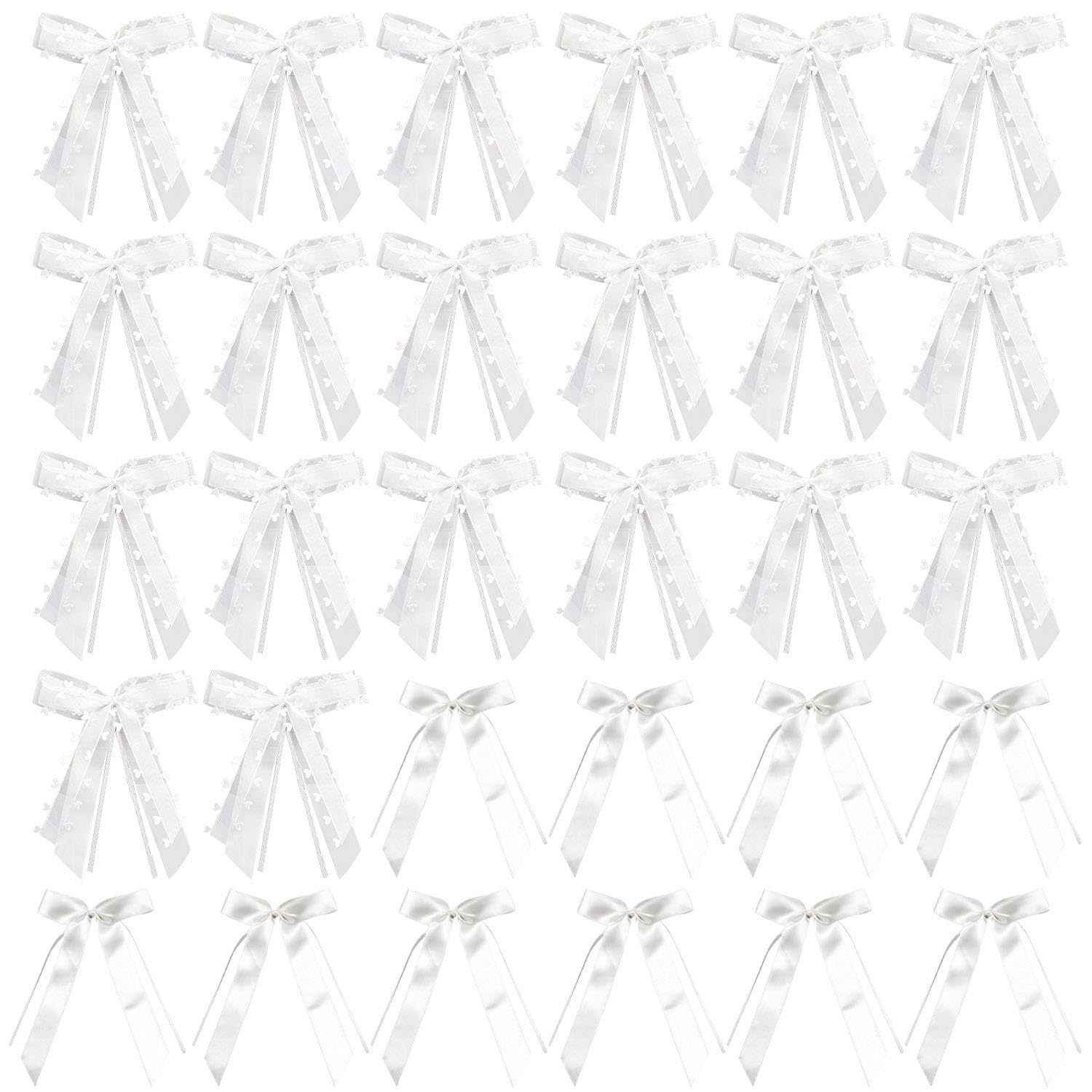 EOWVISN 30 Pieces Of Bow Decorations, Bow Streamers, Party Decorations, Car Decorations, Wedding Bow Decorations