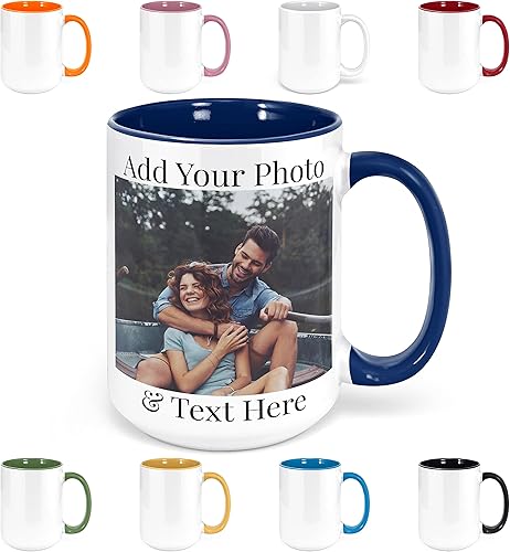 Tazas de café personalizadas – Tazas de café personalizadas con texto fotográfico, taza de café de cerámica personalizada, taza personalizable, taza