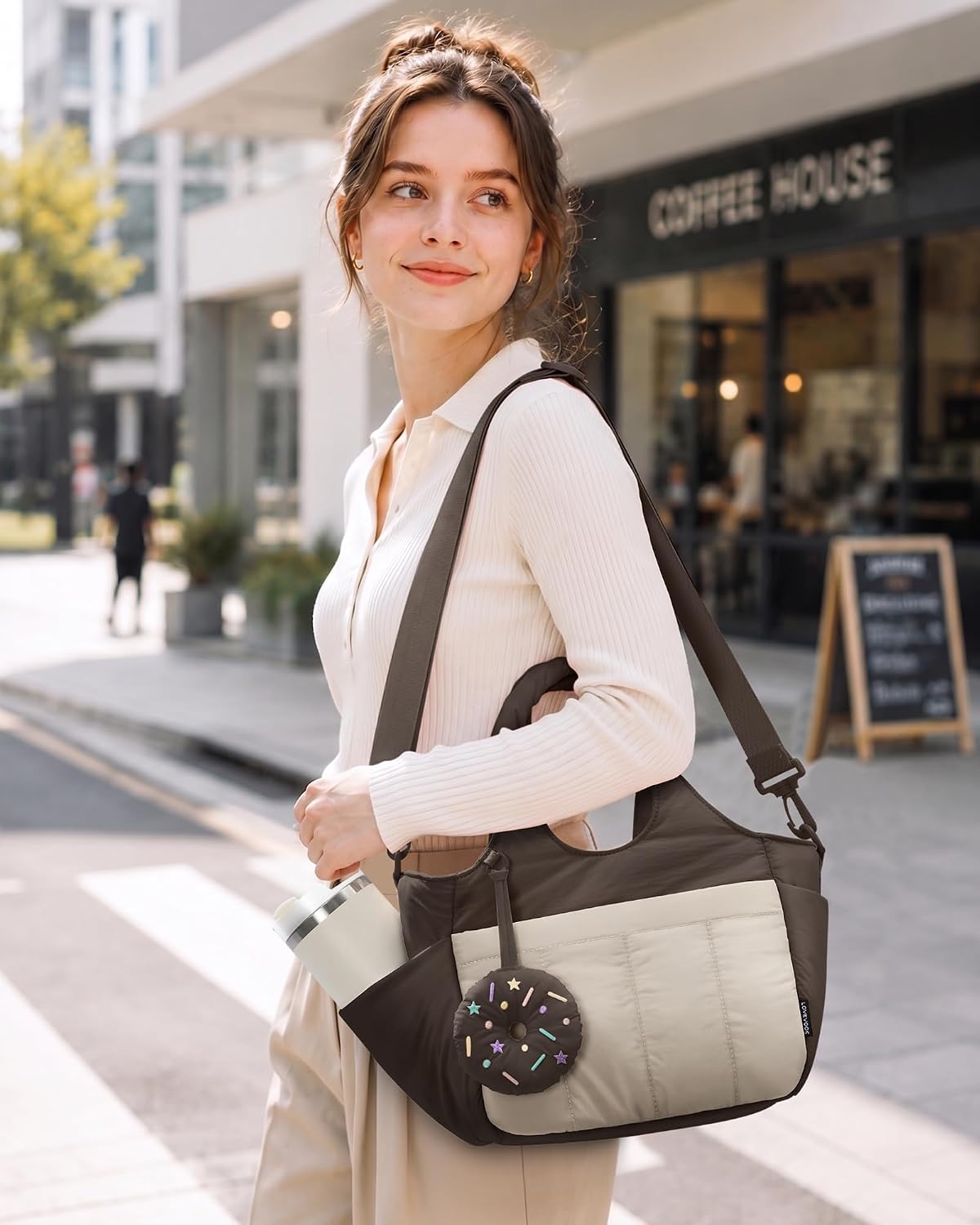 LOVEVOOK Cute Lunch Bag for Women, Insulated Lunch Box for Work image 2