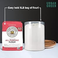 Vista 4 de Botes de vidrio Urban Green con tapas herméticas, juego de botes de vidrio herméticos, contenedores grandes de almacenamiento de alimentos con tapas