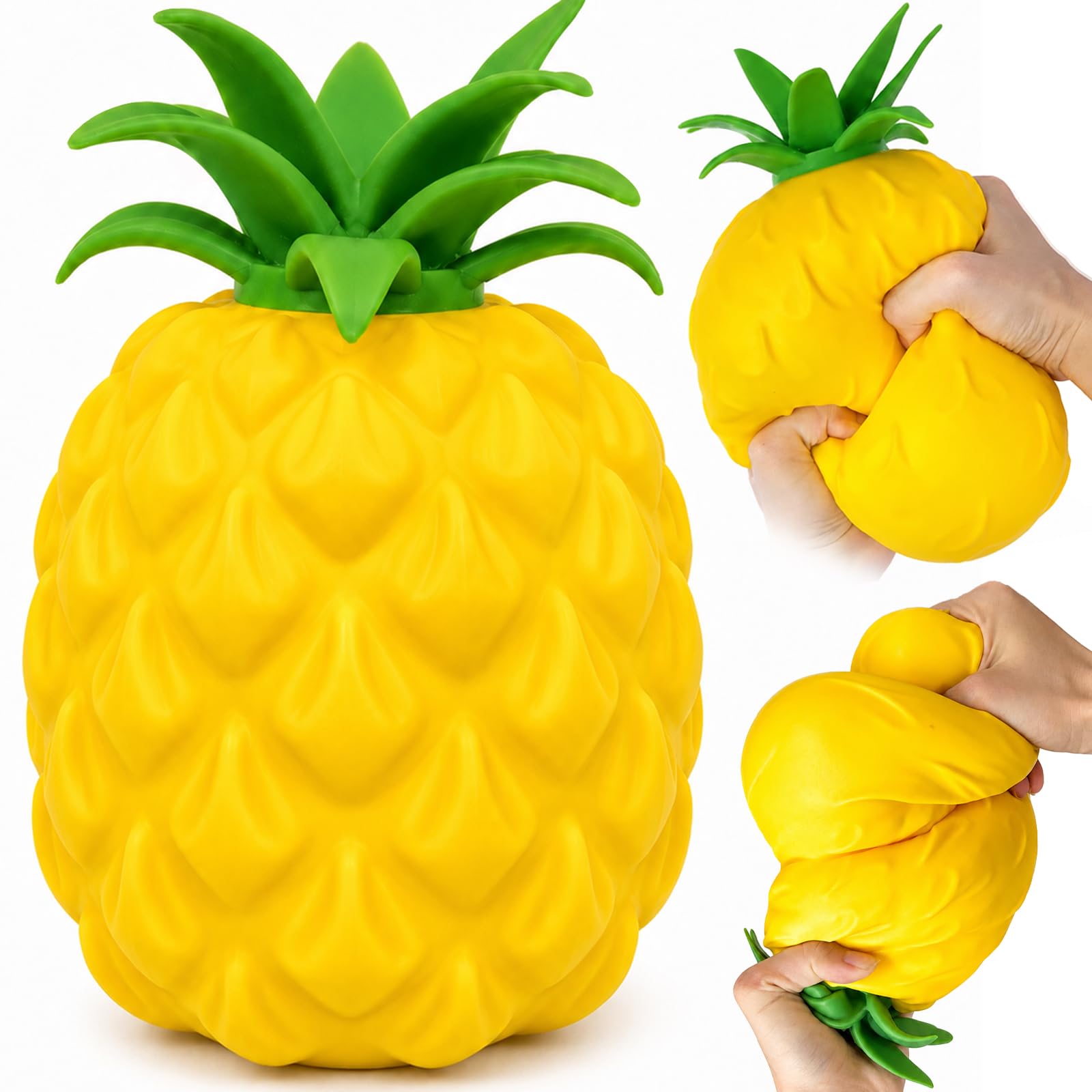 Giant Pineapple Squishy,Jumbo Big Cute Realistic 9IN Pineapple Stress Ball Squishy Toys Moldable Slow Rise Relaxing Sensory Gifts Party Favors for Kids Adults