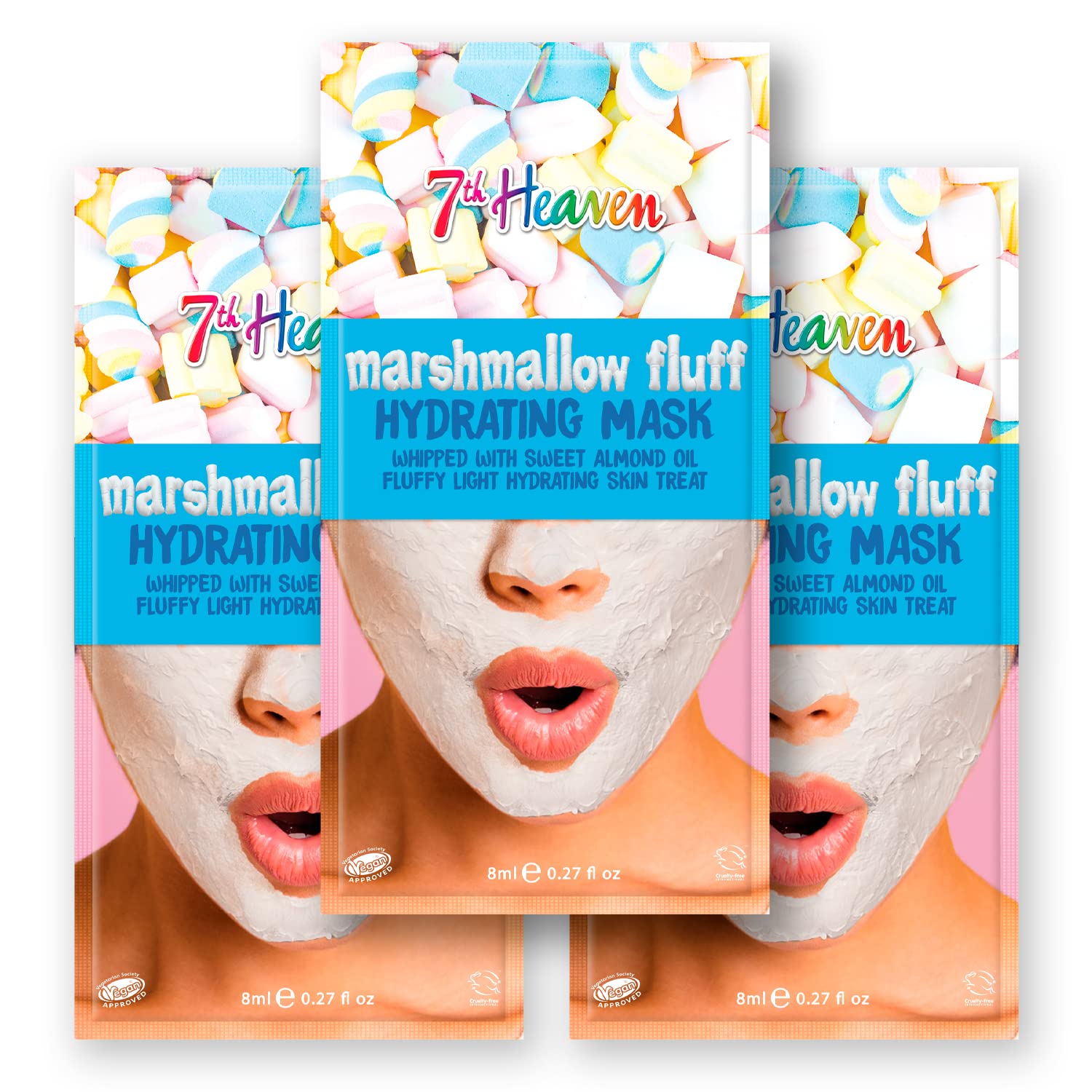 7th Heaven Marshmallow Fluff Cello Bag Face Mask Set with Vitamins - Face