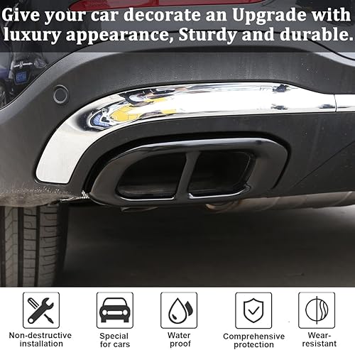 Miniatura 4 de Acero inoxidable para Mercedes Benz GLE 350 GLE 450 GLC GLS W167 X253 X167 2020 Silenciador exterior del coche Tubo de escape Cubierta trasera