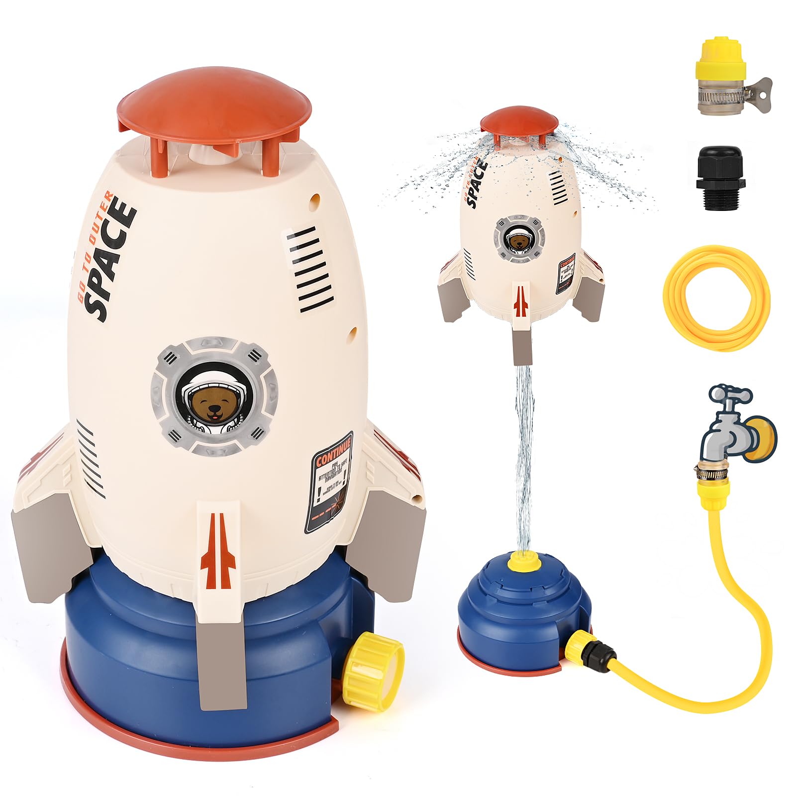Juguetes de aspersor,aspersor de Cohete Espacial,Aspersor de juguete para niños, juguete de agua, aspersor de agua para jardín infantil, aspersor para jardín al aire libre, juguete de agua para verano