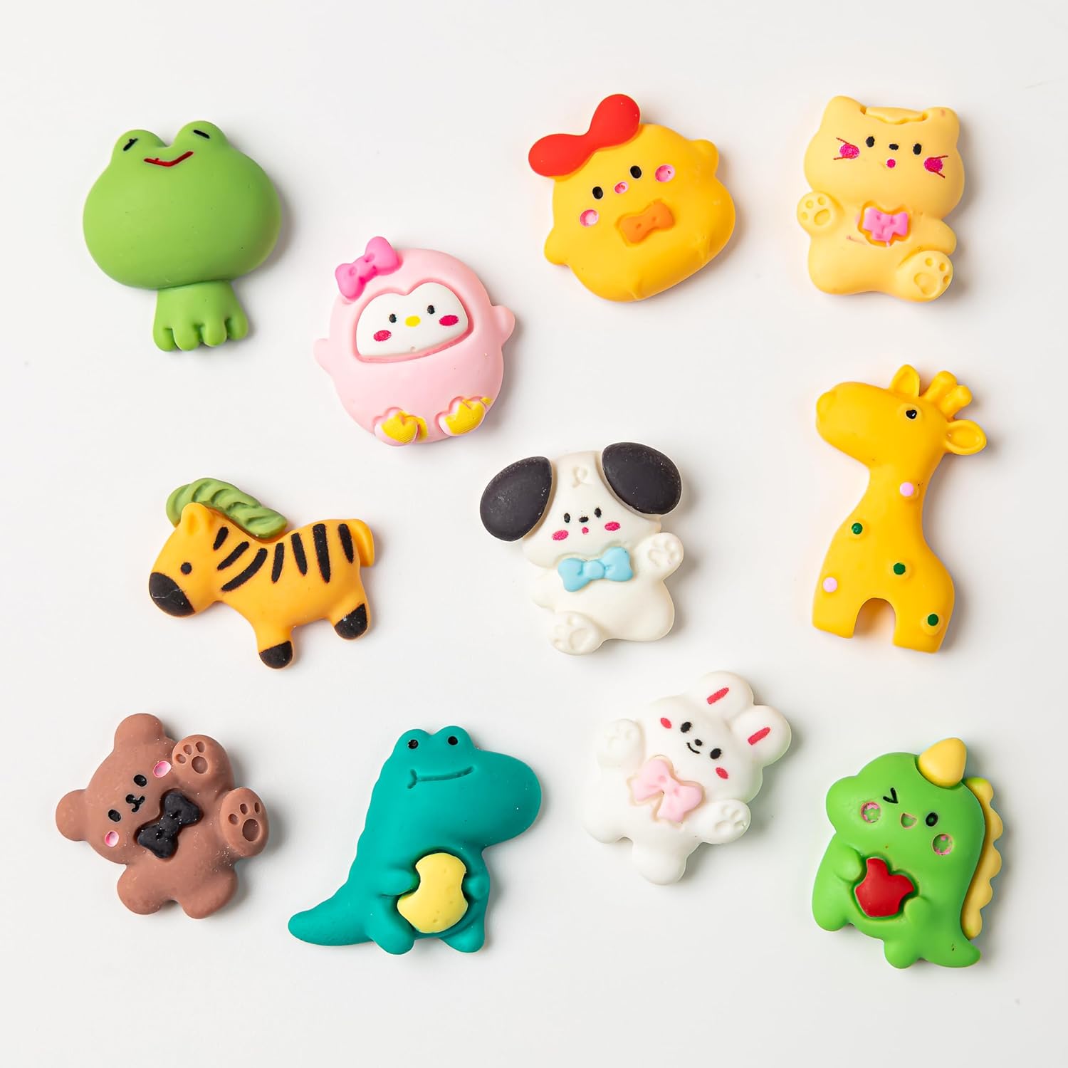 LEEXINLUU Slime Charms,Resin Flat Back,Cute Charms,Jewery Making Kit,25 Adorable Kawaii Animals Cute Set,DIY Crafts Making,Scrapbooking,Embellishments, Decoraiton Hair Clip,25 Pcs - Image 4