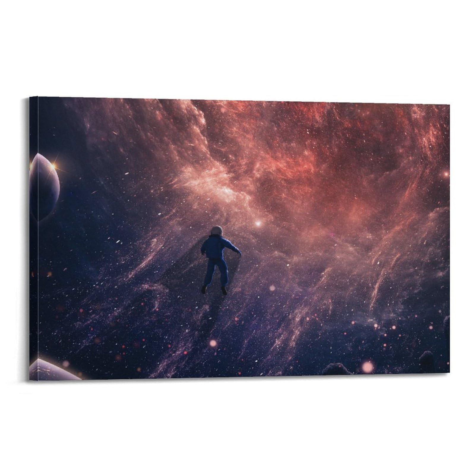OKAHYS Astronaut Black Hole Space Poster Decorative Painting Canvas Wall Artworks Picture 12x18inch(30x45cm)