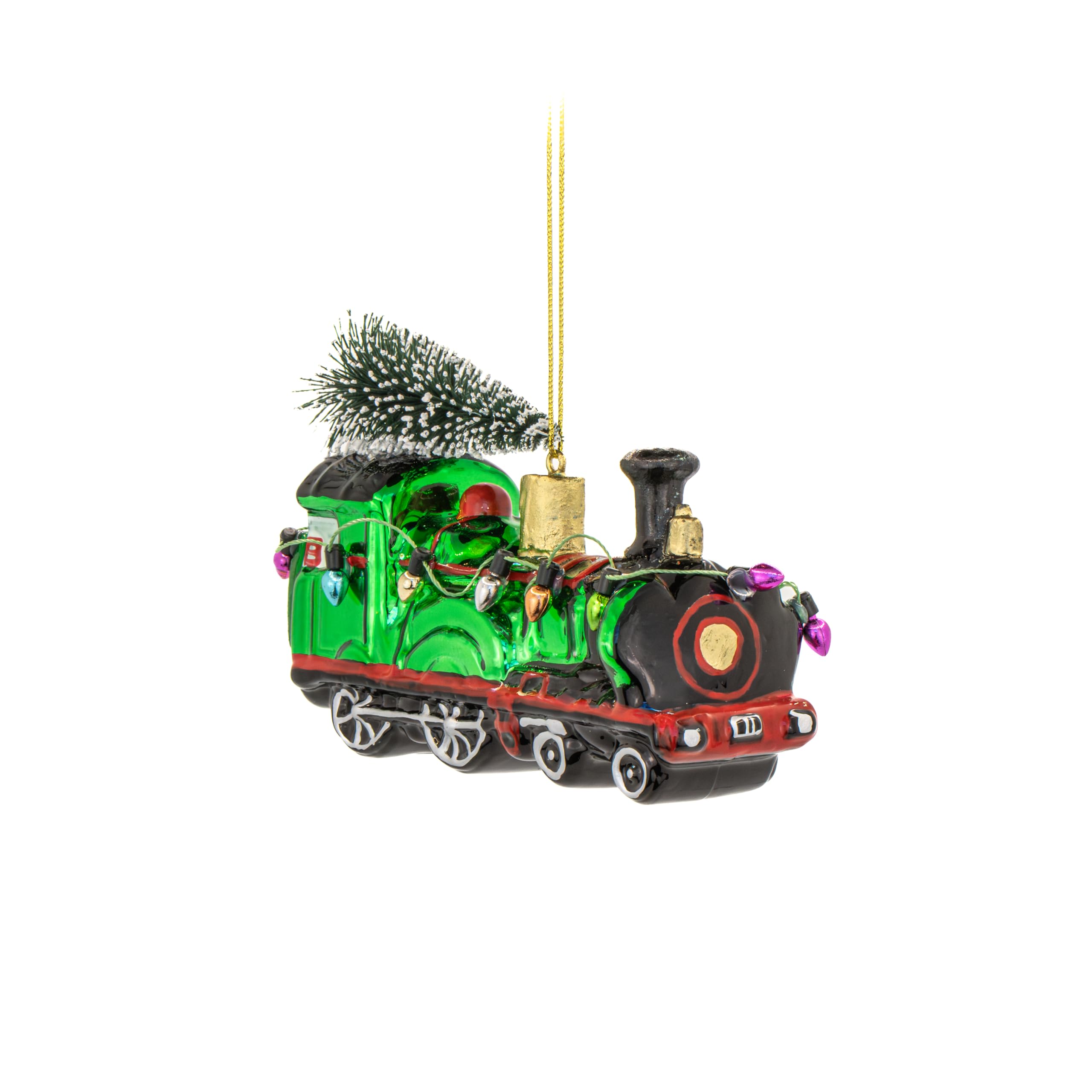 Sass & Belle Green Christmas Express Train Shaped Bauble
