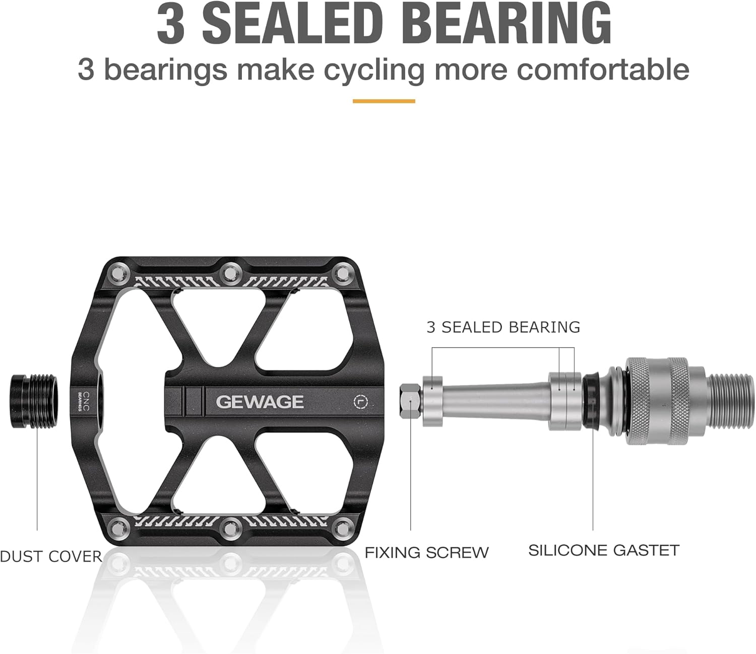 Bike Bicycle Pedals - 9/16” Quick Release Pedals Aluminum Flat Pedals - 3 Bearings Bicycle Pedals with Reflectors for Mountain Road BMX MTB Folding Bike