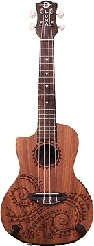 Luna Guitars A/E Concert Tattoo LEFTY w/Strings,Tuner & PC
