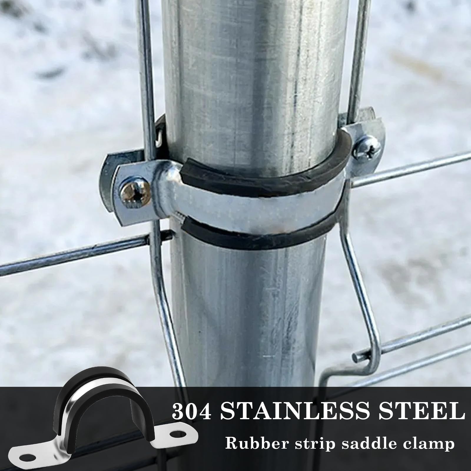 22 Pcs Stainless Steel Rubber Lined Pipe Clamps, 25mm P Clips, Hose Clip, U Brackets, Cable and Tube Mounting Clamps - Image 3