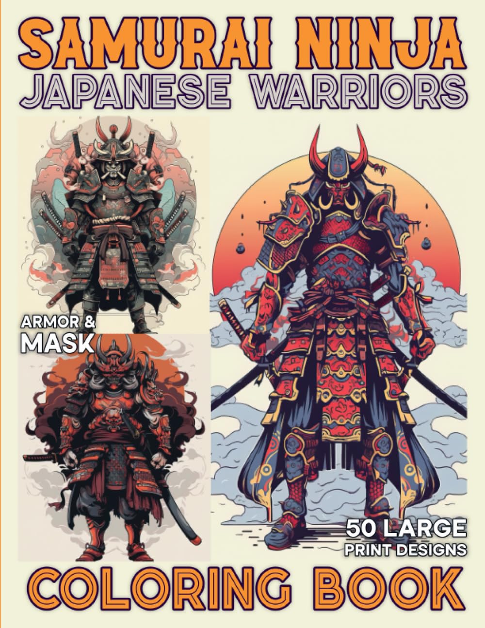 Amazon.com: Samurai Ninja Coloring Book for Adults and Kids: Unique ...