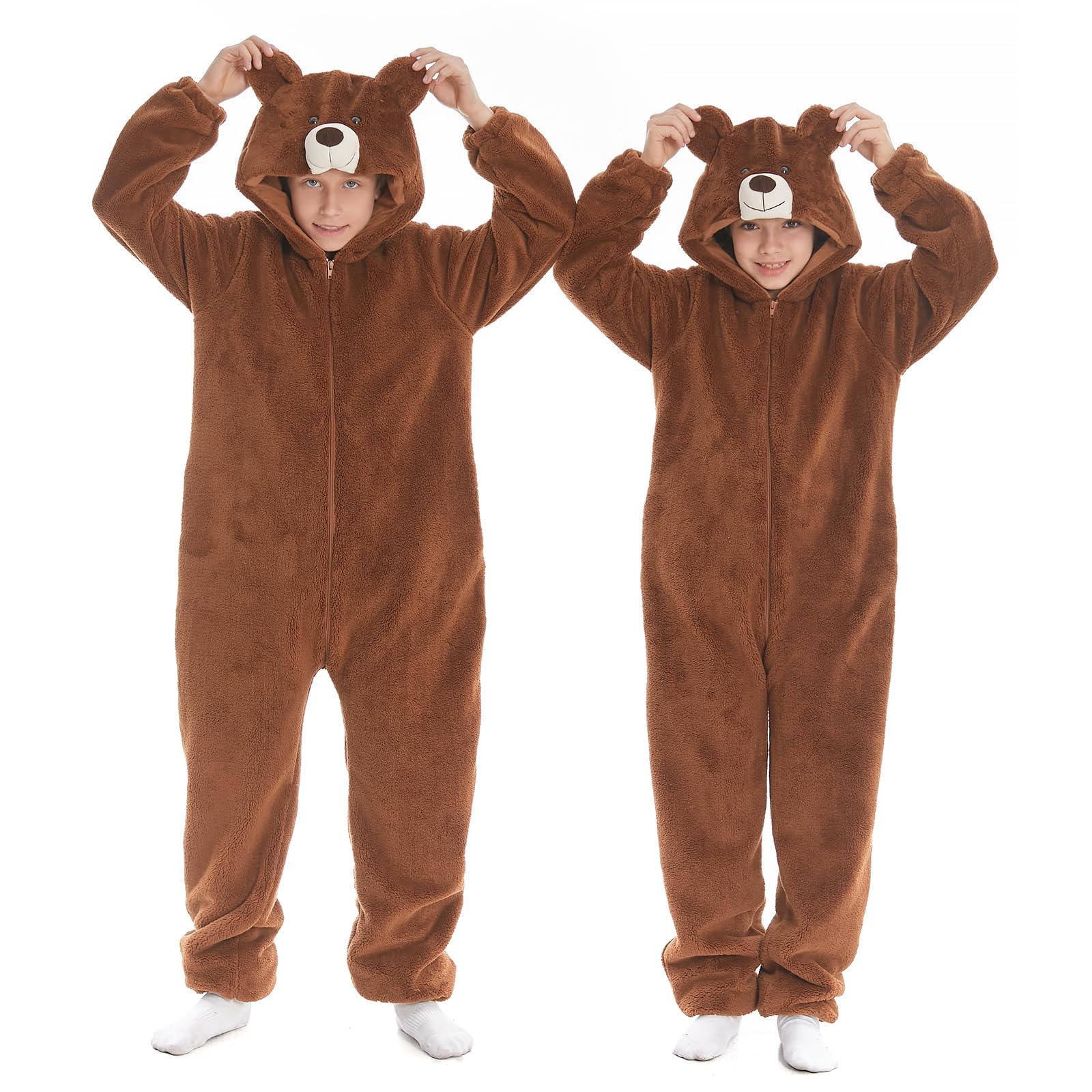 Flannel Fleece Child Onesies – Fuzzy Onepiece Hood Costume - Blanket Sleep