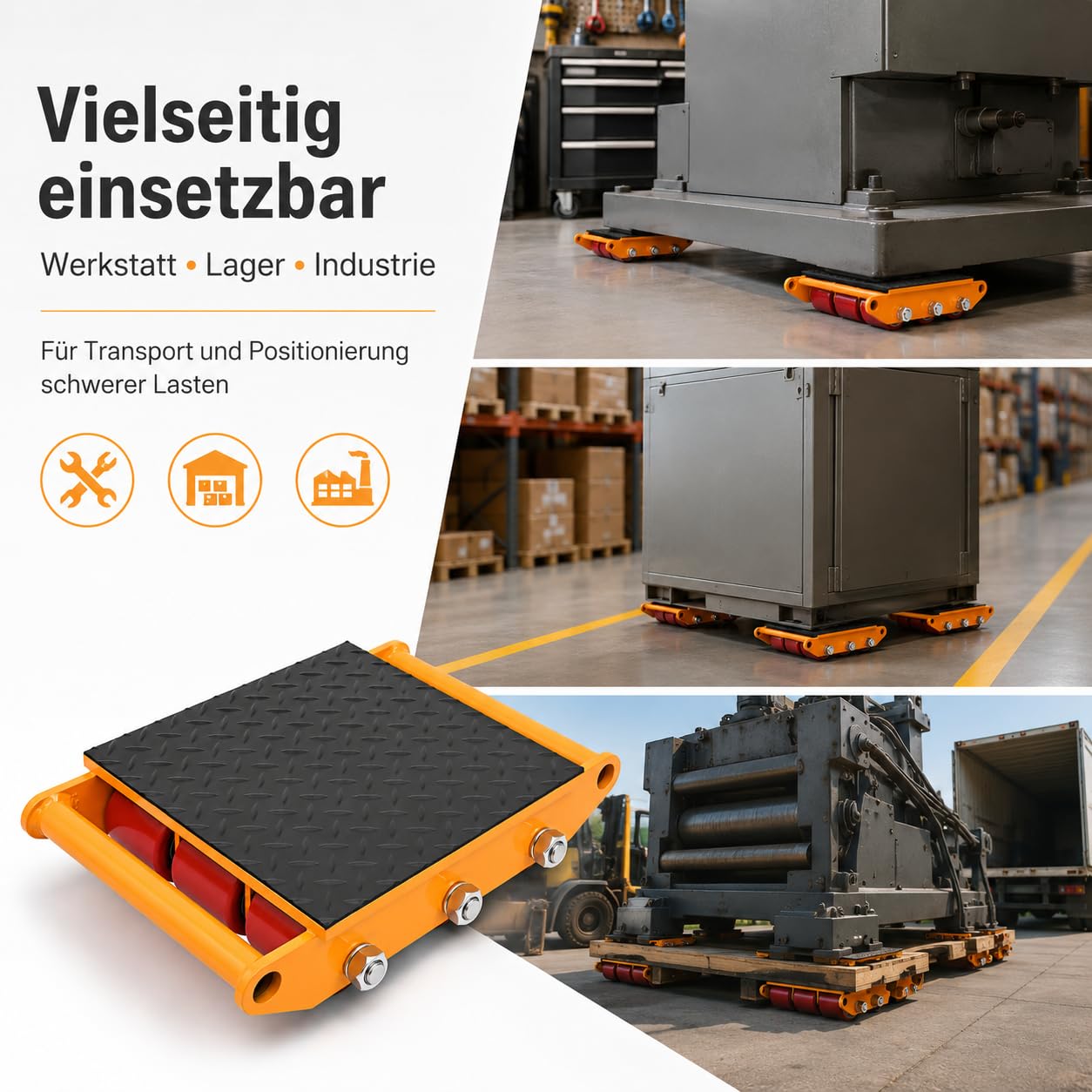 Kółka pancerne 15T, zawieszenie transportowe, Machinery Mover z 9 kółkami PU, płyta obrotowa, pomoc w transporcie mebli, hulajnoga transportowa do zastosowań przemysłowych i komercyjnych