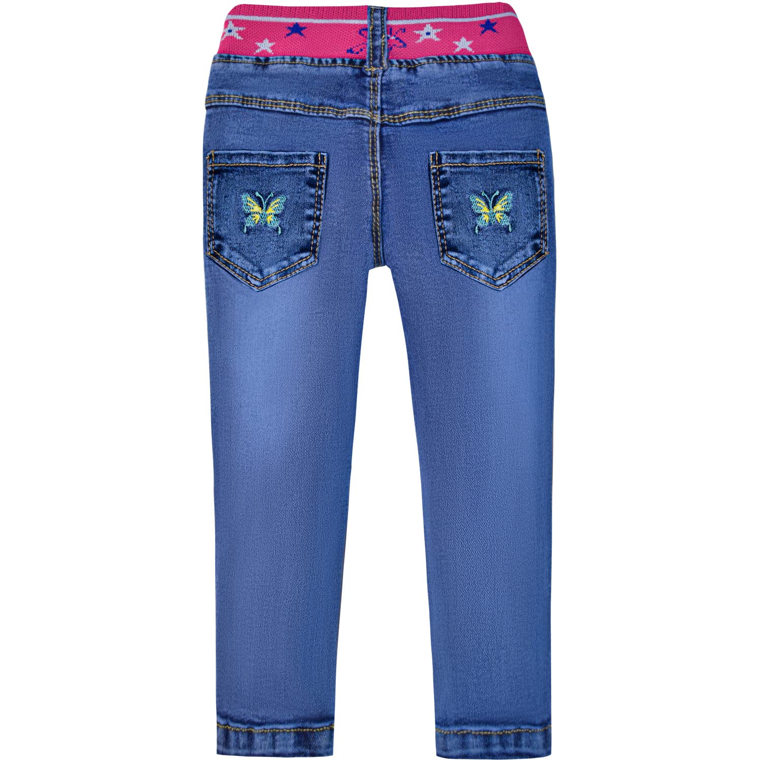 Peacolate 12 Mois - 5 Ans bébé Petites Filles Jean Skinny Lapin Diamant brodé Jean Leggings Denim Pantalon à Manches Longues