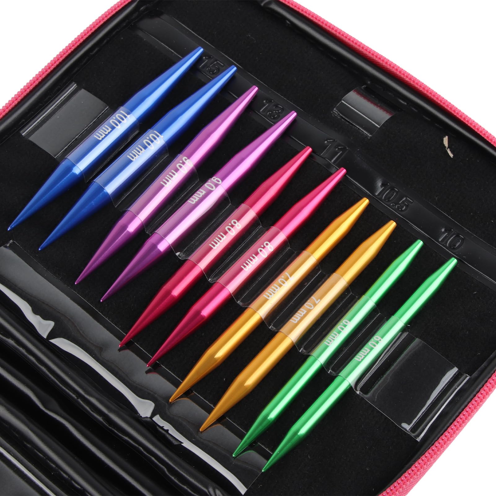 Kit de Tejer Intercambiable, 13 PCS Juego de Agujas Intercambiables Agujas de Tejer Intercambiables Anti óxido para Manualidades de Bricolaje Tejido de Tejer Familiar