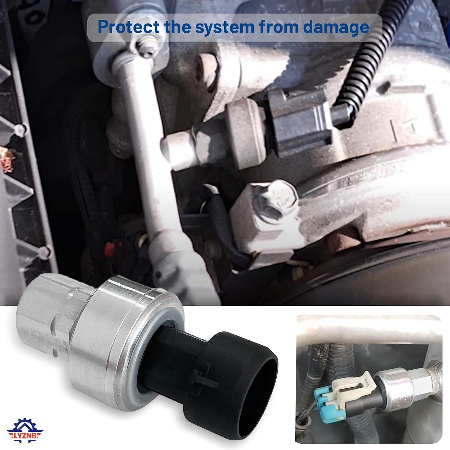 AC Pressure Switch Sensor fit for 2002-2021 Chevy Suburban 2003-2020 GMC Sierra for Buick Cadillac Pontiac Isuzu OE#13587668 1551343