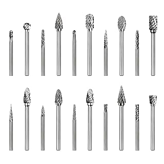 PLATINUMEDGE 20-Piece Carbide Burr Set, Double Cut Tungsten Carbide Rotary Bits with 1/8" Shank – High-Speed Metal Grinding, Carving, Polishing & Engraving for Wood, Stone, Steel, Plastic - Amazon product rated Grade A