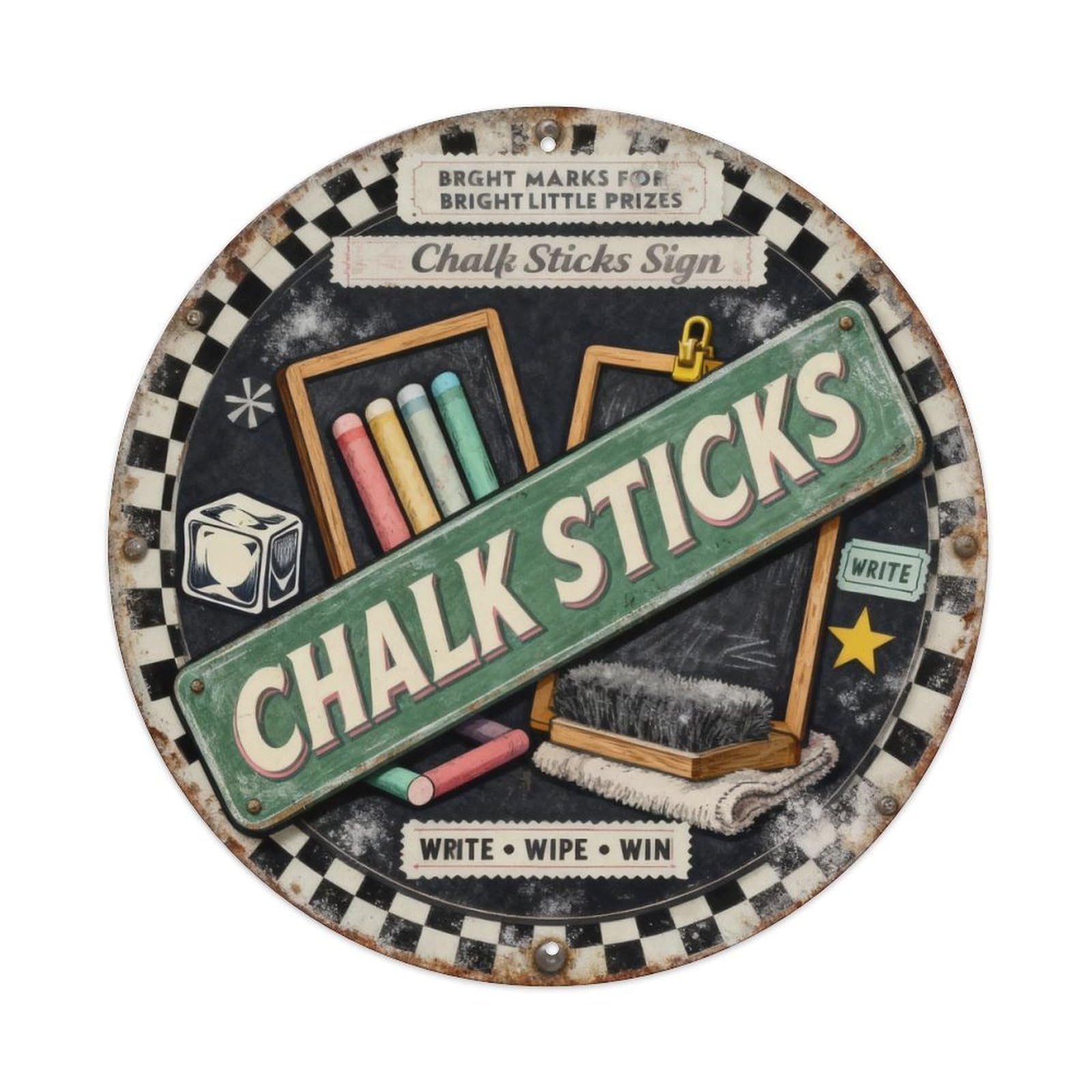 Chalk Sticks Sign Metal Tin Sign Plaque