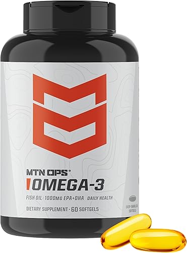 MTN OPS Cápsulas blandas de aceite de pescado Omega-3 – 1200 mg de ácidos grasos Omega-3 con 600 mg de EPA + 400 mg de DHA – Apoyo para la salud del