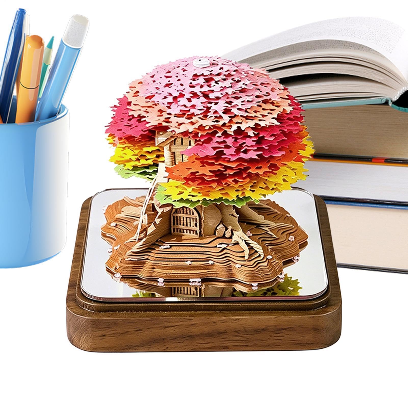 Generisch 3D-Kalender - und Haus-Design-Kunstnotizbuch | mit Klarsicht-Staubschutzhaube, Abreiß-Papierskulptur-Haftnotizen für Lehrer, Schüler & Klassenzimmer: tägliche Aufgaben &
