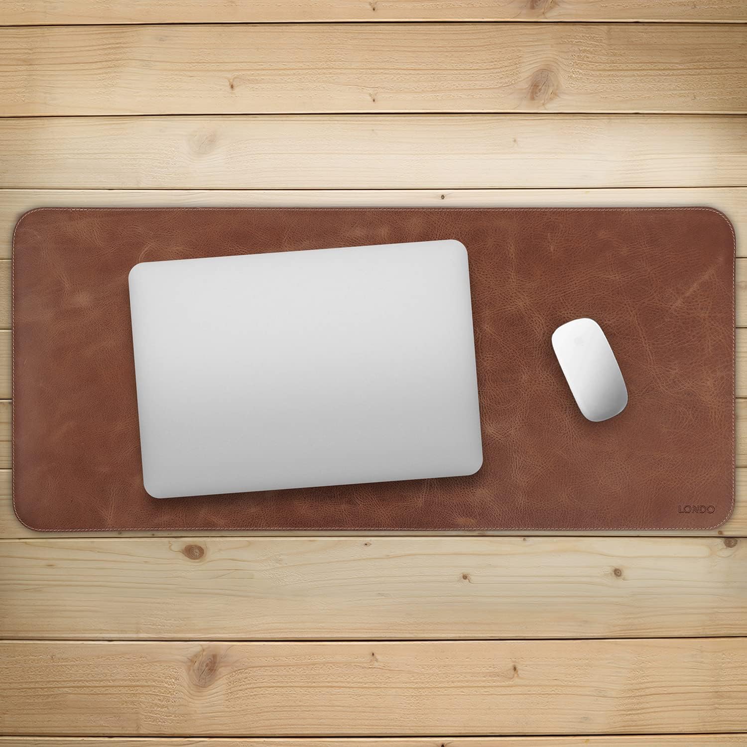 Londo Top Grain Leather Extended Mouse Pad – Large Desk Mat for Office & Gaming, Smooth Writing Surface, Non-Slip Base, Durable & Stylish Workspace Accessory image 3