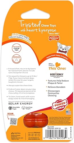 Vista 29 de Nylabone Flavor Frenzy Power Chew - Juguete masticable para perros sabor carne seca, tamaño pequeño/regular, 1 pieza