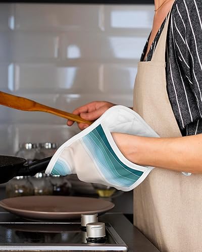 Miniatura 5 de Modern 5Pcs Pot Holders for Kitchen, Non Slip &amp; Heat Insulation Terry Cloth Potholder Set with Pocket, Thick Hot Pad Oven Mitts Trivet Coaster for