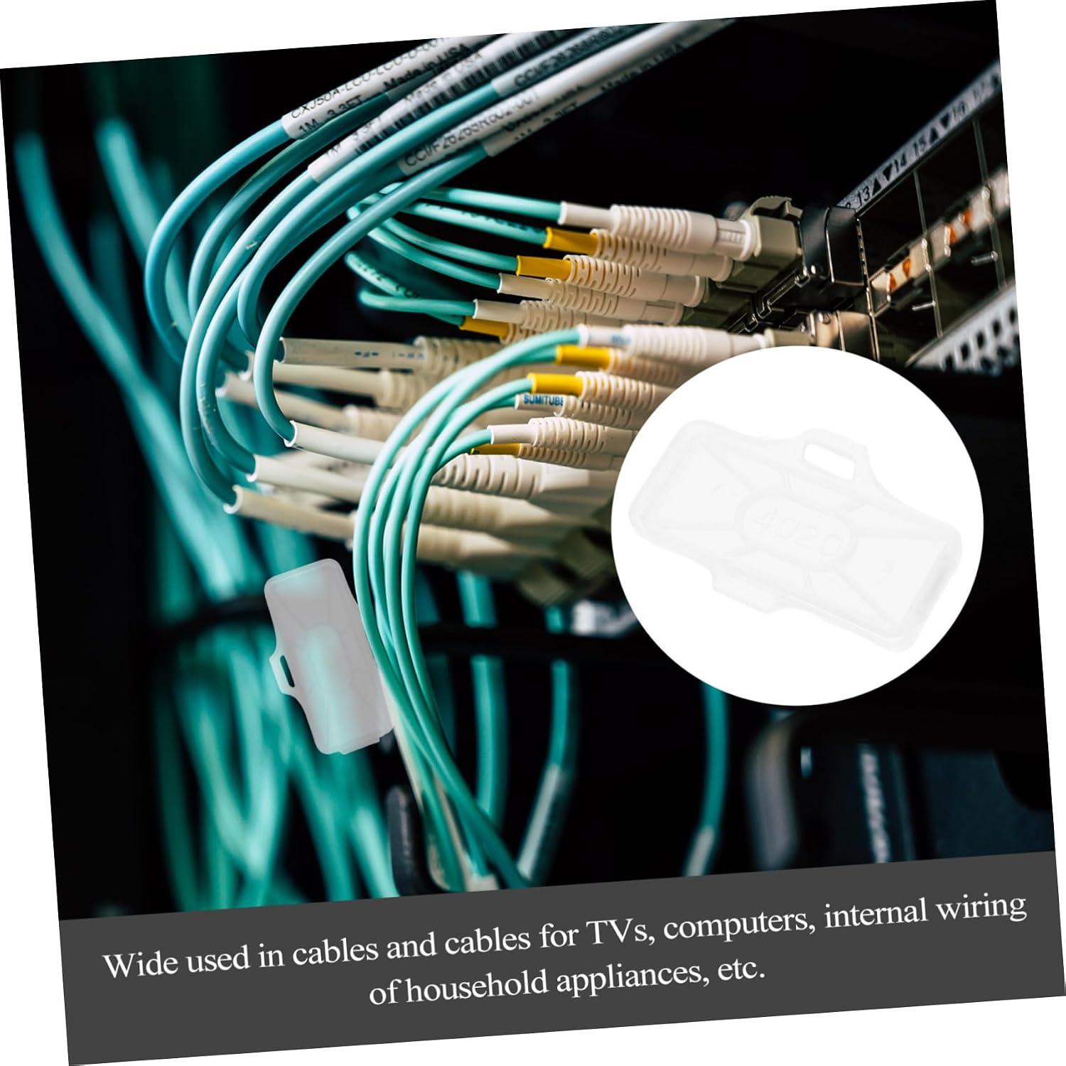 100pcs Plastic Cable Label Holder Case with Easy Replacement