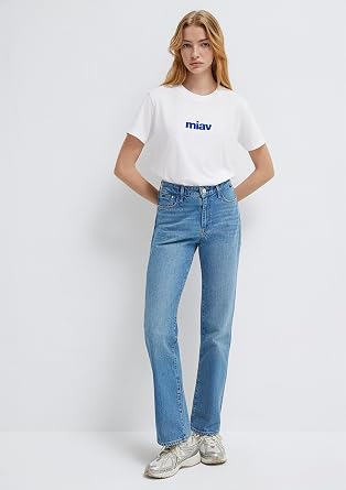Miav Printed White T-Shirt Regular Fit/Normal Cut 1610622-620