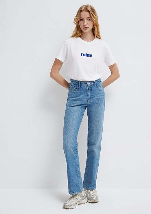 Miav Printed White T-Shirt Regular Fit/Normal Cut 1610622-620