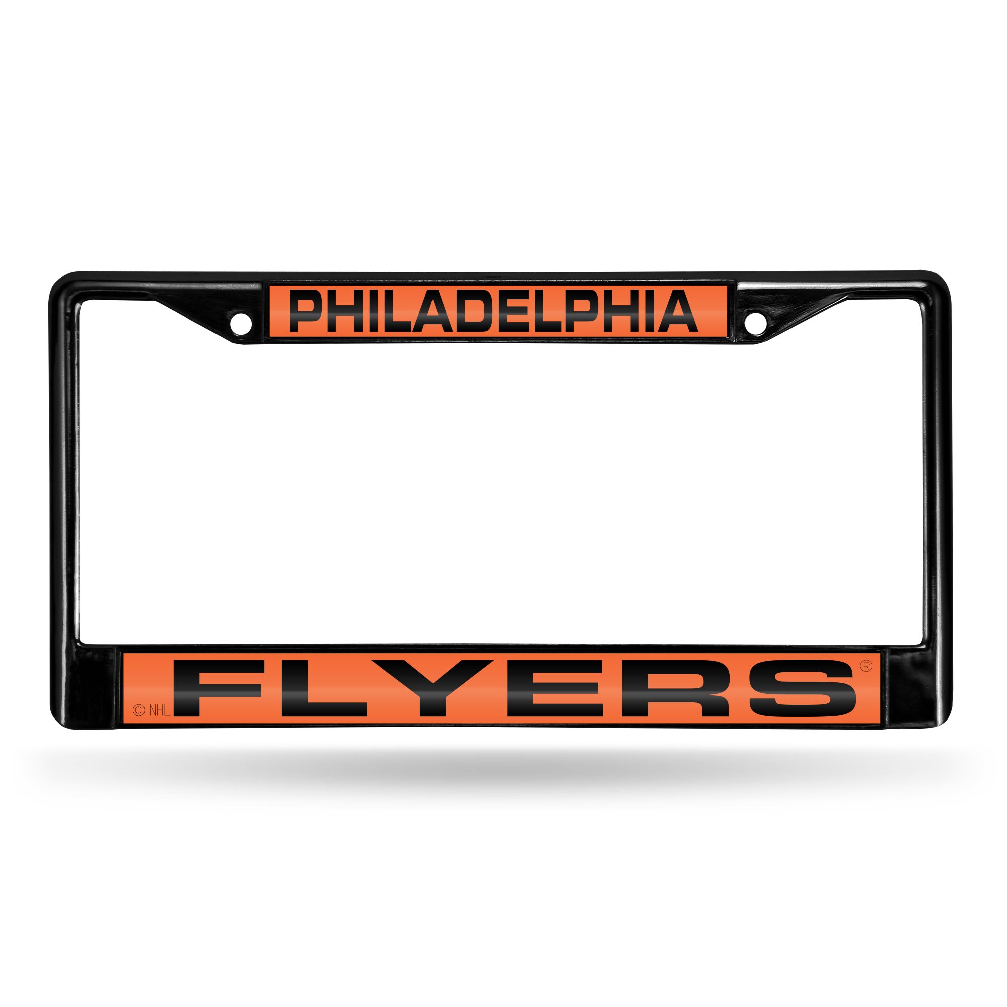 Rico Industries Ricepod NHL Philadelphia Flyers Black Black Laser Cut Chrome Frame 12" x 6" 12" x 6" Black Laser Cut Chrome Frame - Car/Truck/SUV Automobile Accessory