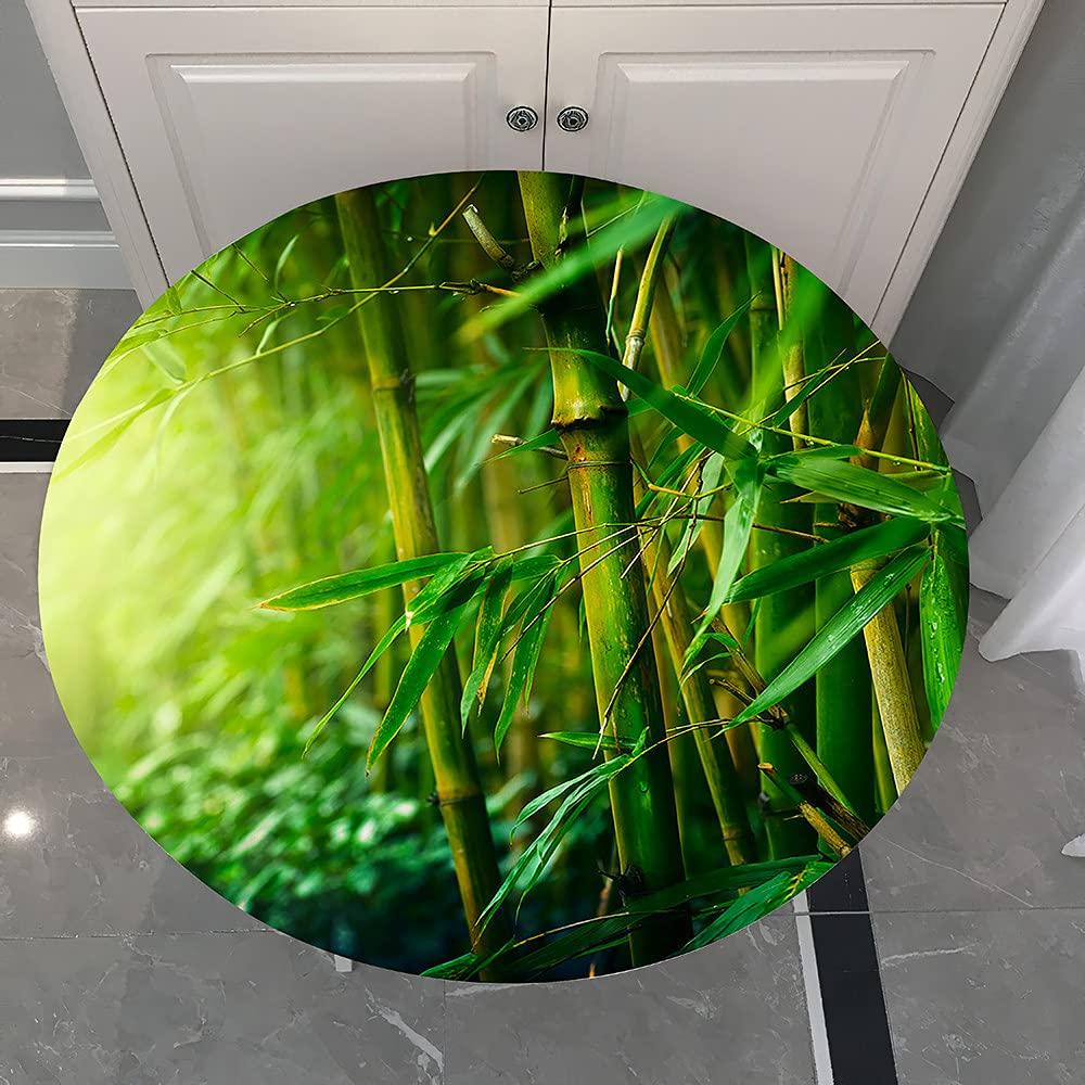 Nappe Ronde Morbuy Avec Bord élastique, Imprimé Bambou, Anti-taches En Polyester, 70 Cm, Idéale Pour Cuisine Et Jardin