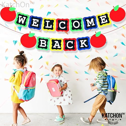 Miniatura 7 de KatchOn, Cartel de bienvenida de regreso a la escuela de fieltro  10 pies, sin bricolaje  Cartel de bienvenida para decoraciones de bienvenida de