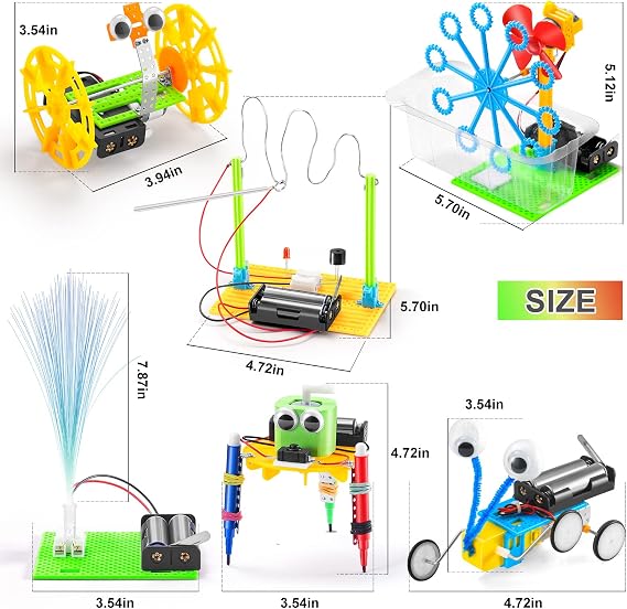 Science STEM Kit for Kids 8-12 Years Old 6-8 Years Old 12-14 Years Old 10-12 Years Old STEM Toys 8-13 Years Old Boys Girls Crafts Electronic Robot Projects Experiments Engineering Activity DIY Coding Robot 6 7 Years Old 8 Years Old and Up