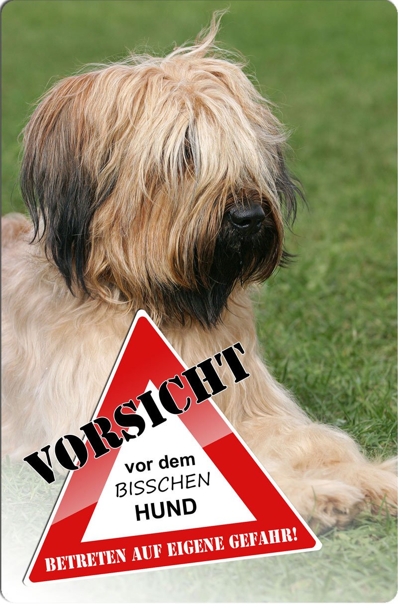 Briard Hundewarnschild Aus Aluminium – A4 Format (30,5x20 Cm) Für Garten Oder Haustür