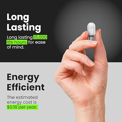 Miniatura 10 de Feit Electric BPT7NSULED Bombilla LED no regulable, 15 W, 120 Vac, base E17 (intermedia), cálida, 80 lúmenes, color blanco (paquete de 2)