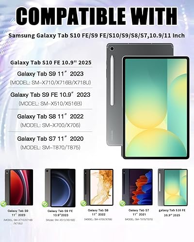 Miniatura 2 de Junfire Funda protectora para Samsung Galaxy Tab S9 FE 5G 10.9"Galaxy Tab S9 11" 2023 con soporte para S Pen Holder Galaxy Tab S8S7 Funda a prueba