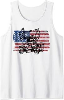 Sprint Car Racing USA Flag Tank Top