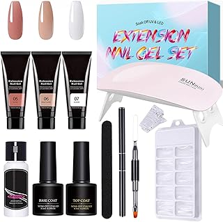Gel para Unhas - Kit inicial aprimoramento unhas gel - gel unha sólido fácil DIY extensão unhas arte unhas, manicure para iniciantes DIY em casa Sritob