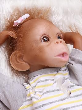 iCradle Reborn Baby Doll 16 40cm Cotton Body Silicone Limbs Monkey Newborn Doll Collectible Art