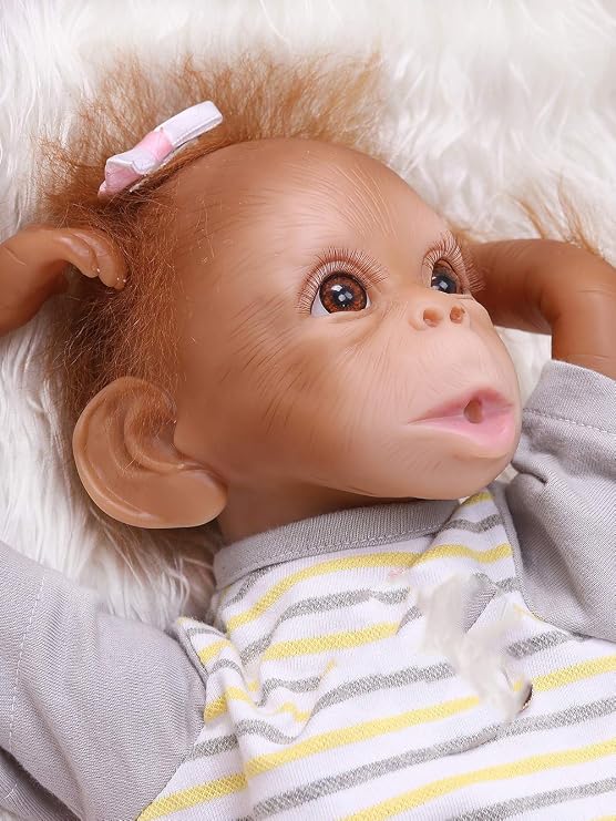 iCradle Reborn Baby Doll 16 40cm Cotton Body Silicone Limbs Monkey Newborn Doll Collectible Art