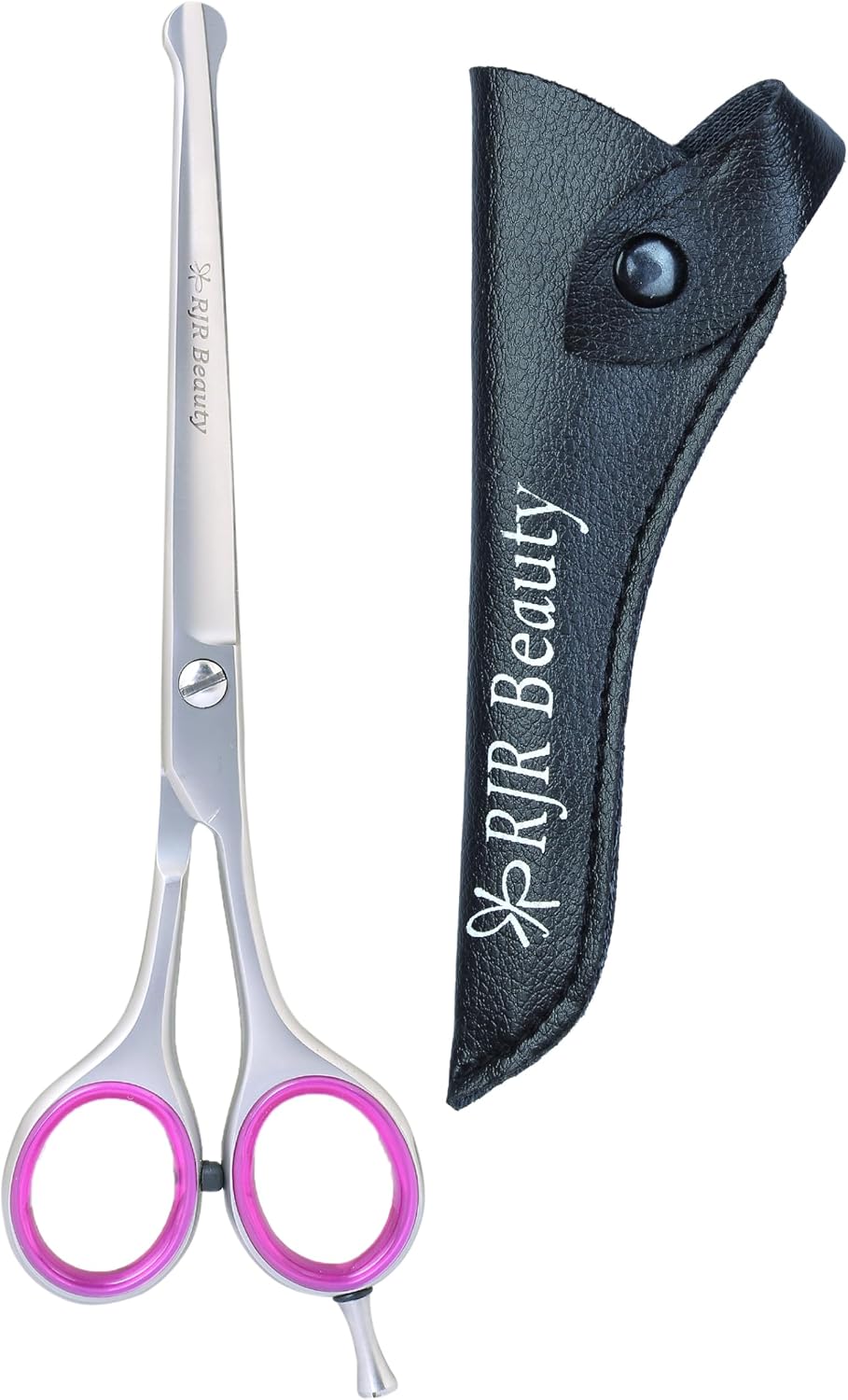 RJR Professional Dog Grooming Scissors with Safety Round Tips, Premium 7” Japanese Steel Scissors For Dogs Face, Eyes & Paws, Sharp and Sturdy Grooming scissors for Dogs Cats, Durable & Rust Free