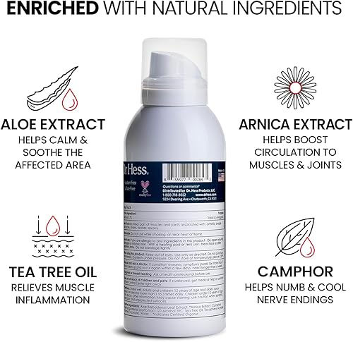 Miniatura 4 de Dr. Hess Spray para aliviar el dolor, alivio natural extra fuerte para articulaciones y músculos para lesiones deportivas, artritis, hinchazón y