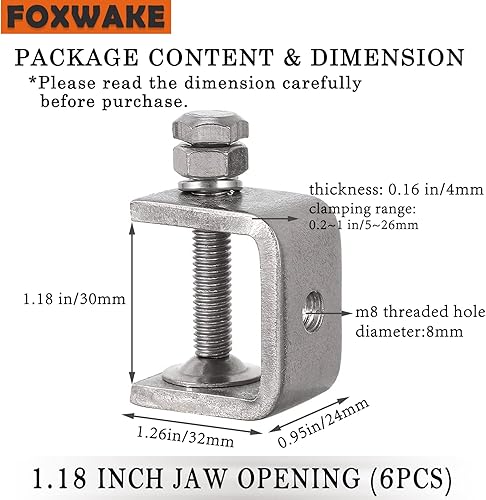 Miniatura 10 de Abrazaderas C de acero inoxidable de 3.2 pulgadas para montaje, abrazadera en U de metal resistente para trabajo de metal, abrazadera de escritorio